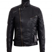 New Handmade Mens Asymmetrical Biker Vintage Black Lambskin Real Leather Jacket
