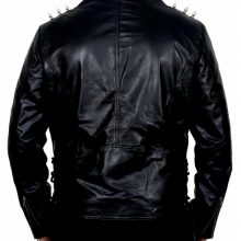 New Handmade Men Ghost Rider Motorbike Leather Jacket with Metal Spikes