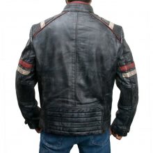 New Handmade Men's Biker Style Motorbike Distressed Black Genuine Leather Jacket