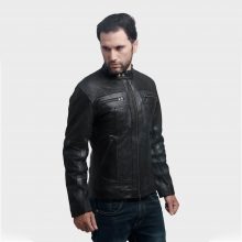 New Handmade Stylish Black Biker Leather Jacket