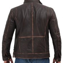 New Handmade Brown Mens Distressed Leather Motorcycle Jacket
