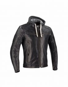 New Handmade Men’s Biker Hoodie Sheepskin Motor cycle Leather Jacket