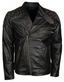 New Handmade Men's Motorbiker Ride New Fashion Skull Rider Distressed Leather Jacket