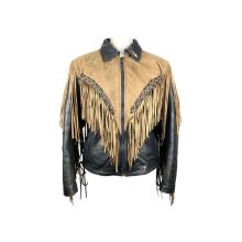 Handmade Motorcycle Vintage Clothing Zip Up Leather Western Wear Fringed Jacket