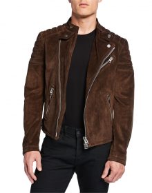 New Handmade Men's Icon Brown Stylish Suede Biker Jacket
