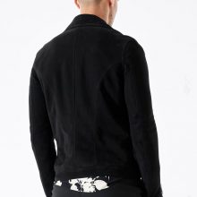 New Handmade Men Suede Black Biker Leather jacket