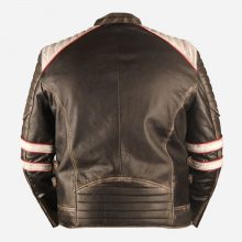 New Handmade Mens Vintage Retro 2 Moto Distressed Black Leather Jacket