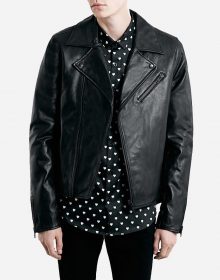 New Handmade Mens Vanity Black Leather Biker Jacket
