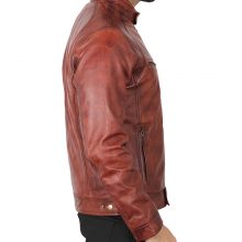 New Handmade Mens Brown Vintage Biker Leather Jacket