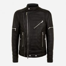 New Handmade Mens Brando Black Leather Biker Jacket