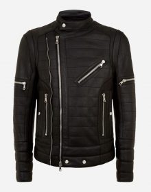 New Handmade Mens Brando Black Leather Biker Jacket