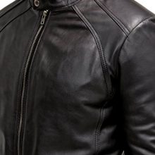 New Handmade Mens Maximus Black Genuine Lambskin Leather Biker Jacket