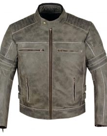 New Handmade Men’s Shadow Motorcycle Biker Racing Distressed Black Cowhide Leather Jacket