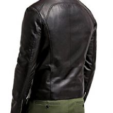 New Handmade Mens Maximus Black Genuine Lambskin Leather Biker Jacket
