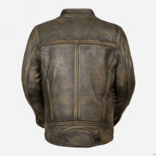 New Handmade Mens Vintage Cafe Racer Biker Distressed Brown Leather Jacket