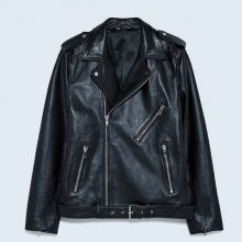 New Handmade Men Black Classic Biker Motorcycle Leather Jacket