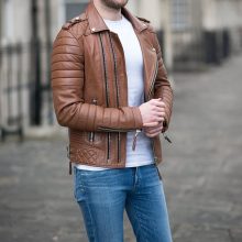 New Handmade Men’s Fashion Casual Wear Boda Skin Biker Riding Genuine Real Leather Jacket