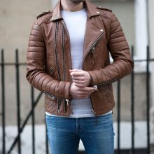 New Handmade Men’s Fashion Casual Wear Boda Skin Biker Riding Genuine Real Leather Jacket