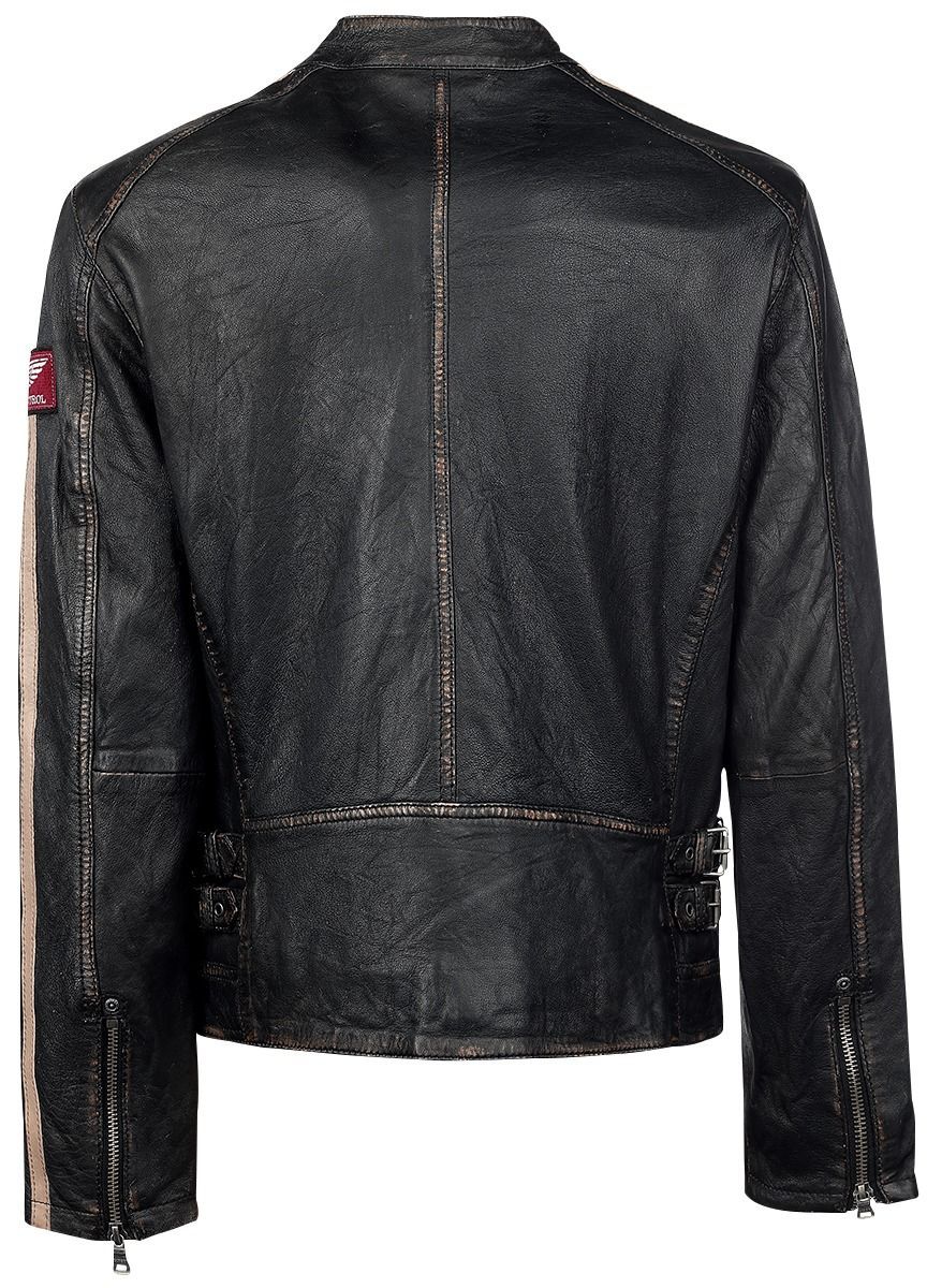 New Handmade Mens Classic Bike Racer Distressed Black Leather Jacket ...