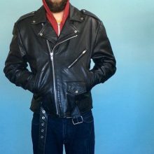 New Handmade Men’s Black Leather Motorcycle Jacket