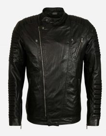 New Handmade Mens Hunter Black Leather Biker Jacket