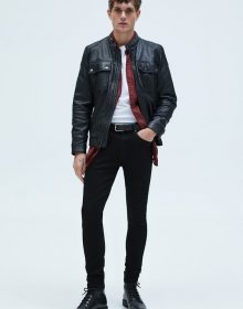 New Handmade Men Black Classic Biker Leather Jacket