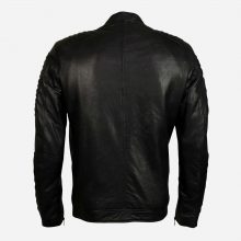 New Handmade Mens Hunter Black Leather Biker Jacket