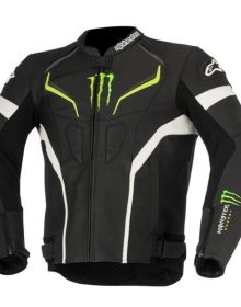 New Handmade Mens Monster Energy Motorcycle Racing Leather Jacket