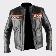 New Handmade Mens Harley Davidson Classic Motorcycle Leather Jacket