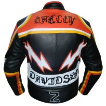 New Handmade Mens Harley Davidson and Marlboro Classic Motorcycle Leather Jacket