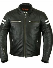 New Handmade Retro Mens Leather Racer Jackets