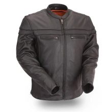 New Handmade Mens Classic Leather Motorcycle Riding Jacket