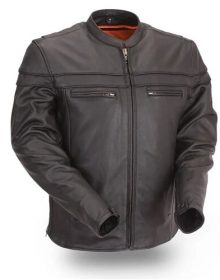 New Handmade Mens Classic Leather Motorcycle Riding Jacket