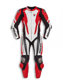 “DUCATI” Corse Motorcycle Red Motorbike Racing One Two Piece Leather SUIT Armour