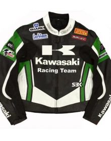 New Handmade Kawasaki Racing Team Leather Motorcycle Jacket