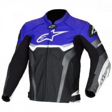 New Handmade Alpinestars Blue Croes Celer Leather Motorcycle Jacket