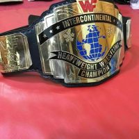 WWF Intercontinental Red Logo Championship Wrestling Title Belt Brass ZInc Plates