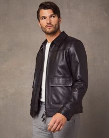 New Handmade Men’s Black Slim Fit Luxury Leather Jacket