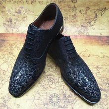 New Handmade Men Stingray Fish leather Oxford shoes