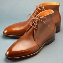 New Men's handmade leather Brown Chukka boots Custom leather boots for men