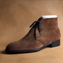 New Handmade Cowhide Suede Chukka Boots for men