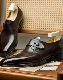 New Hand Stitched Cowhide Leather Goodyear welted Monk shoes for men