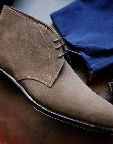 New Handmade Cowhide Suede Leather Chukka Boots for men