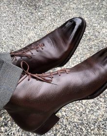 New Handmade Cowhide Leather Dark Brown Cap toe Chukka Boots for men