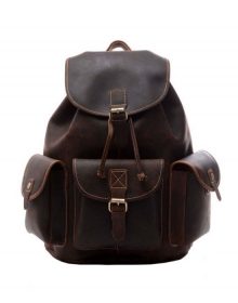 DISTRESSED BROWN LEATHER BACKPACK