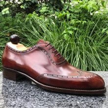 New handmade Wing-Tip brogue Brown Shoes for men