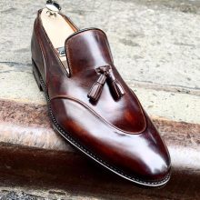 Men,S New Handmade Classic Dark Brown Leather Shoes With Tassels Style, Luxury Shoes, Summer Shoes
