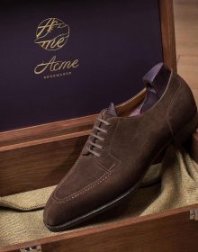 New Handmade split toe derby cowhide suede Dark brown shoes for men